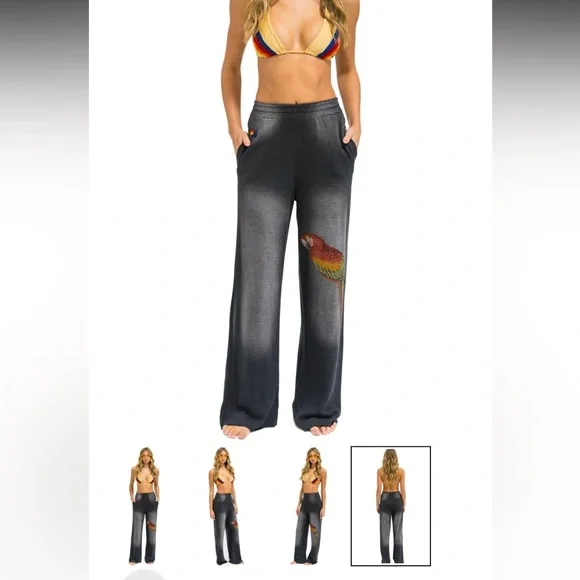 Aviator Nation SOLD OUT Wide Leg Parrot Sweatpants XS - Picture 6 of 6